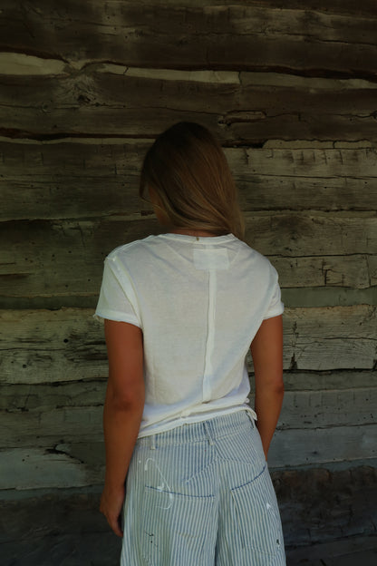 Ivory Washed Boxy Cotton Tee