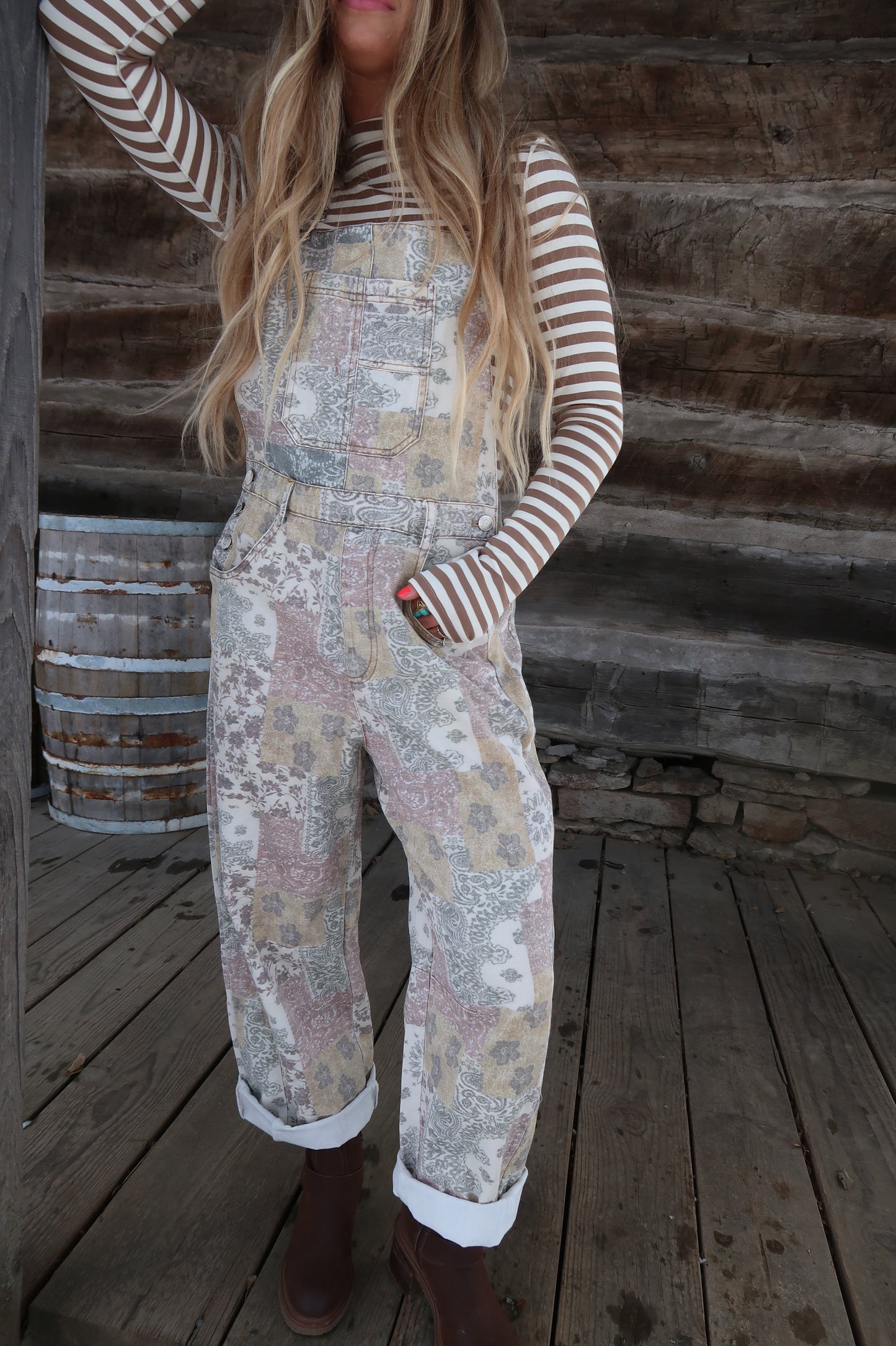 Boho Barrel Overalls