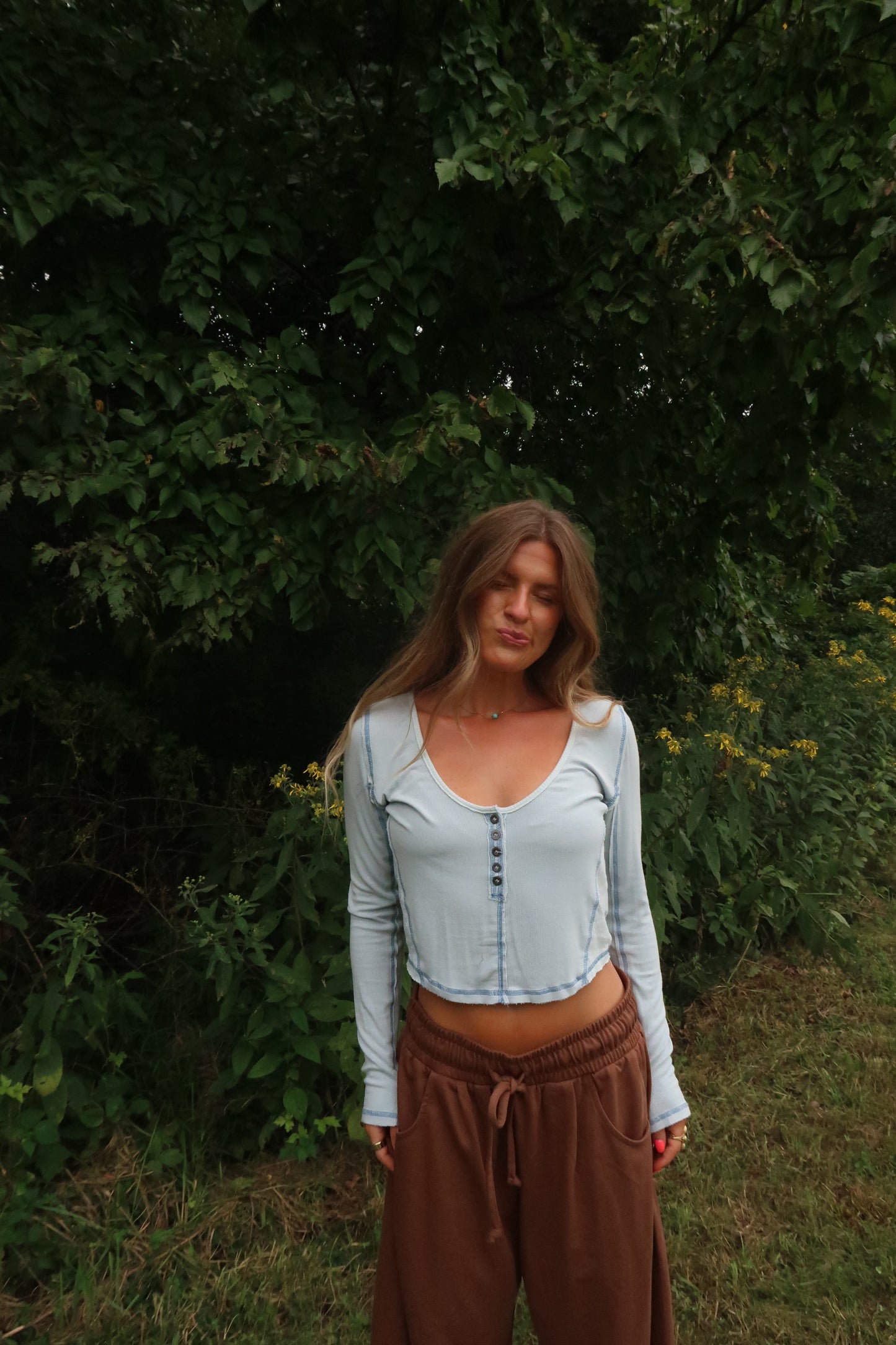 Blue Moon Crop Long Sleeve