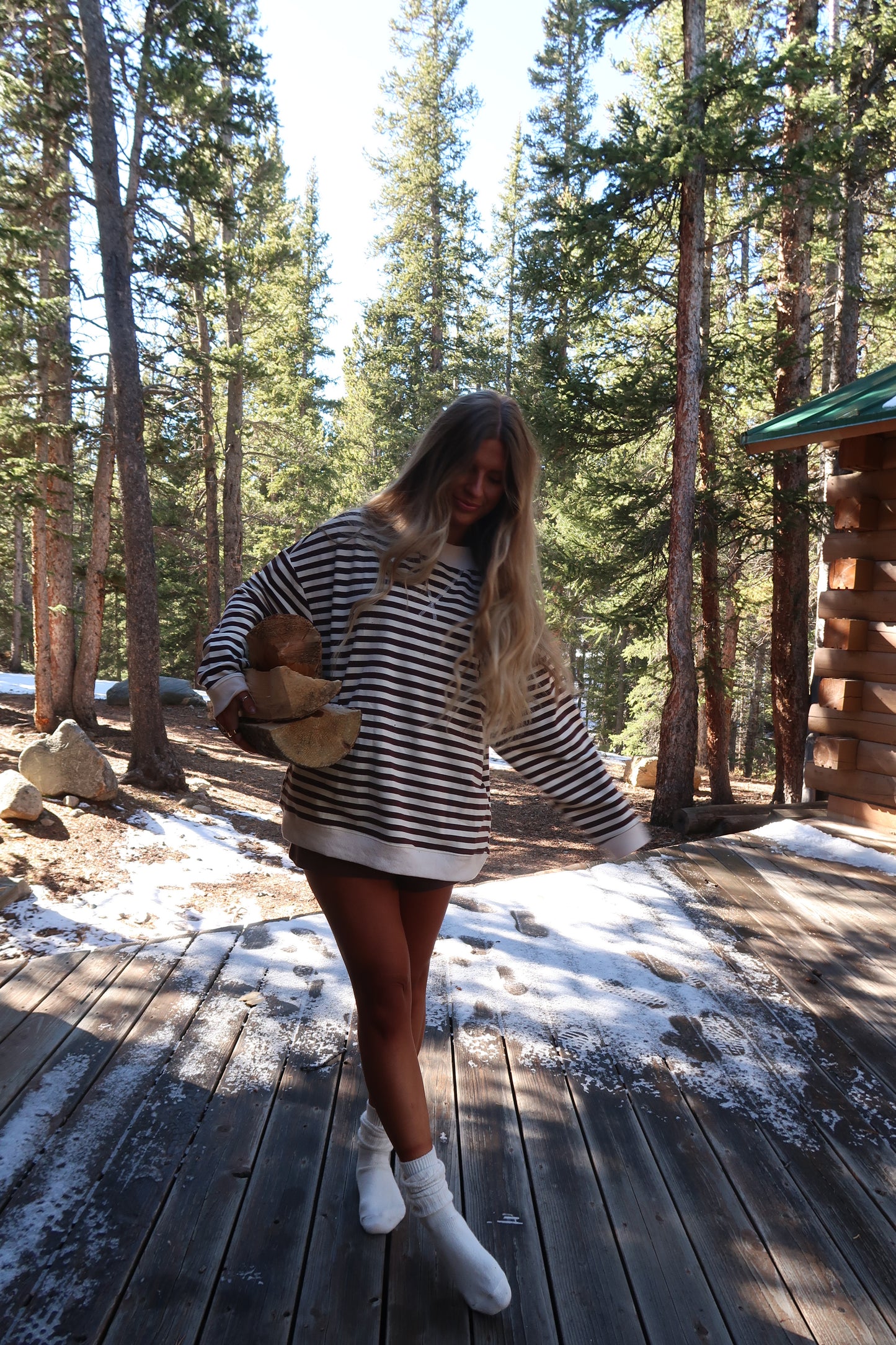 Cabin Stripe Mockneck