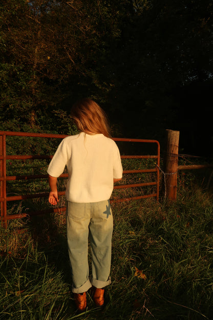 Camper Plaid Barrel Jean