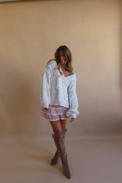 Frosted Love V Neck Sweater