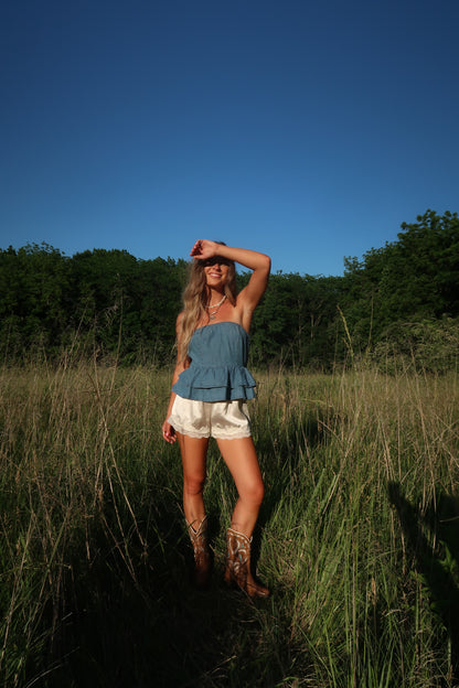 Bluebell Denim Tie-Back Top