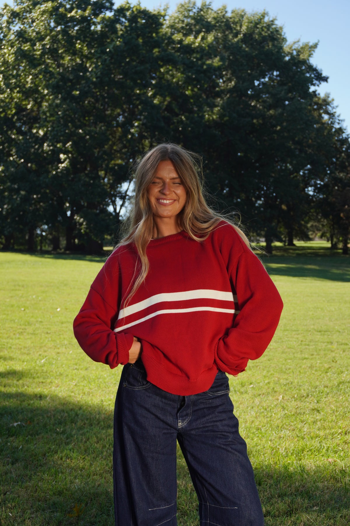 Red Perk Sweater