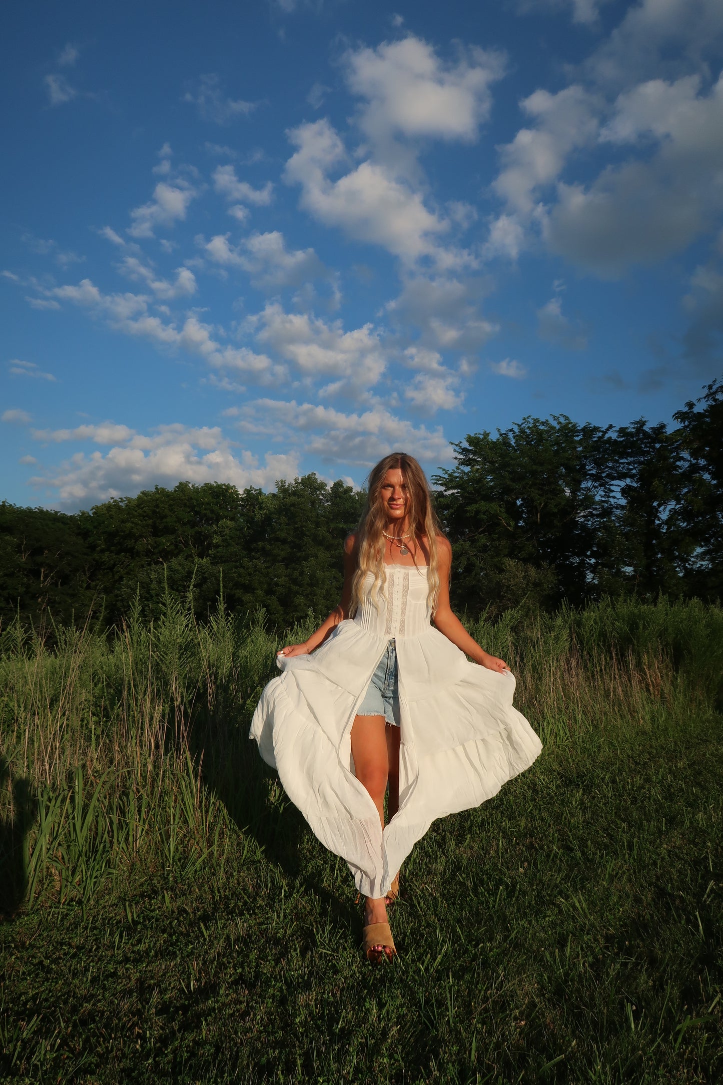 Summer Romance Tiered Corset Tank