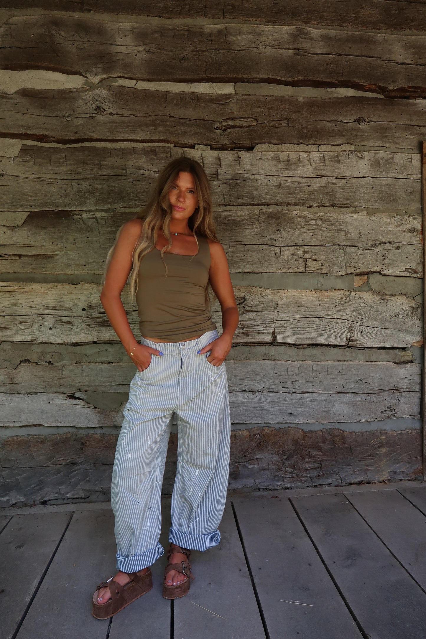 Martini Olive Sq Neck Back To Basics Tank