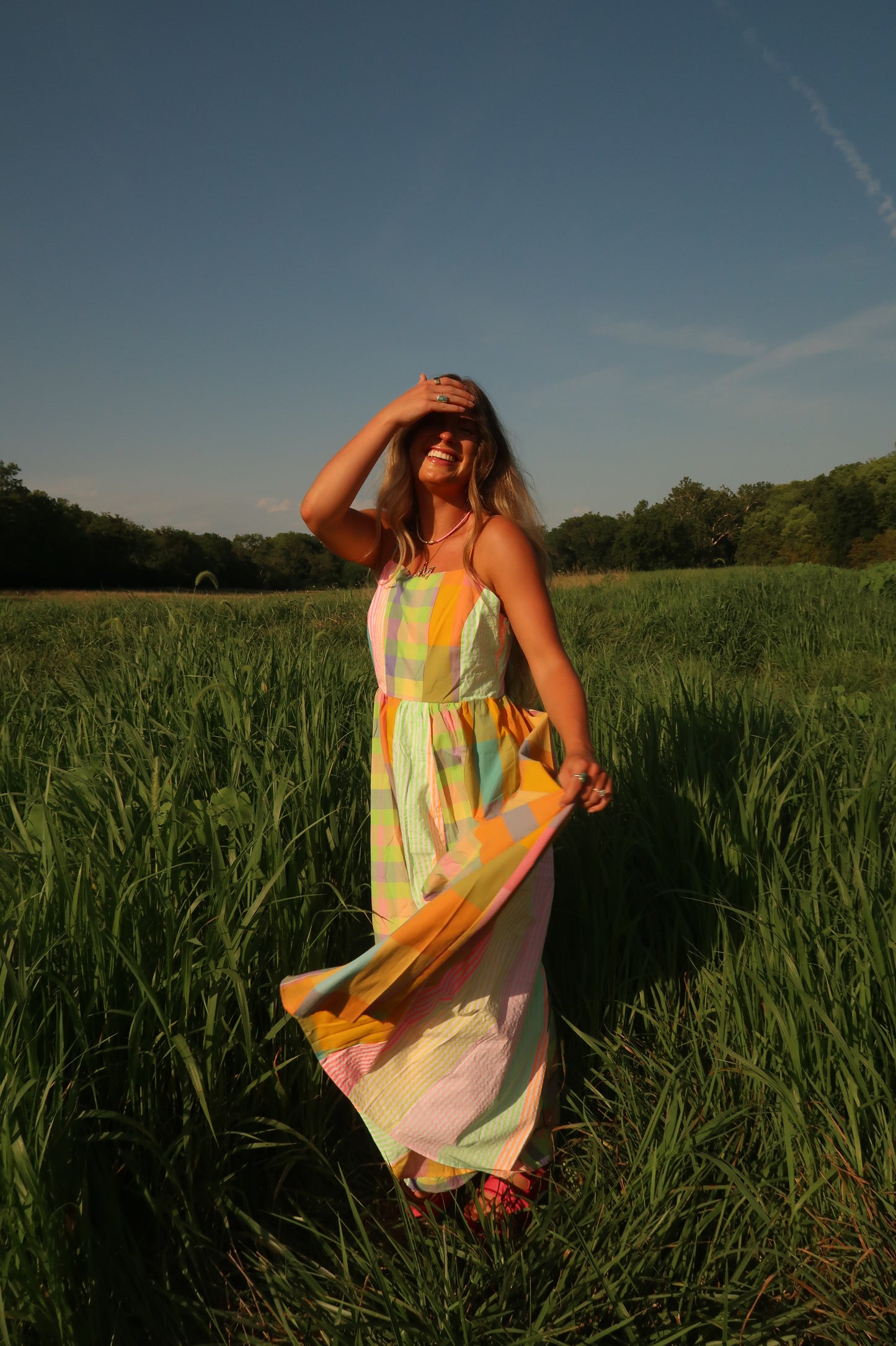 Fancy Nancy plaid maxi dress