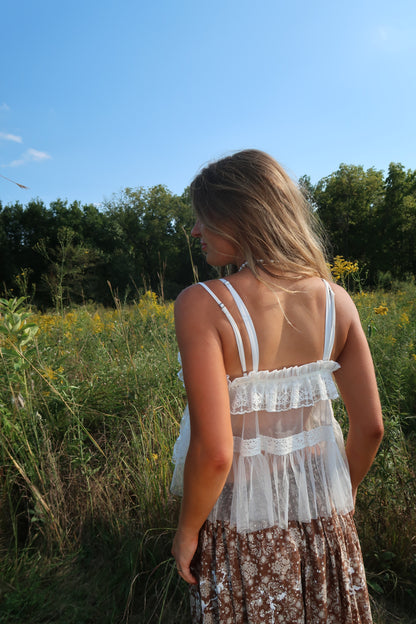 Lou Sheer Ruffle Tank