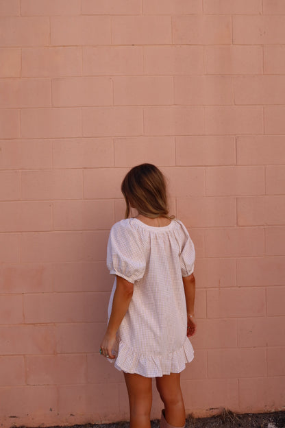 Honey Gingham Ruffle Top