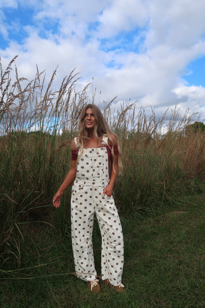 Teddy Dot Barrel Overalls