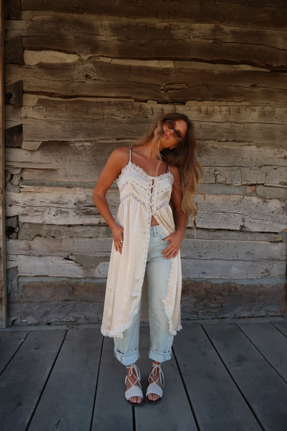 Mae Satin Longline Tank