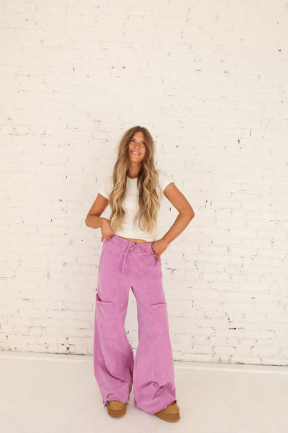 Orchid Wide Cargo Leg Pant