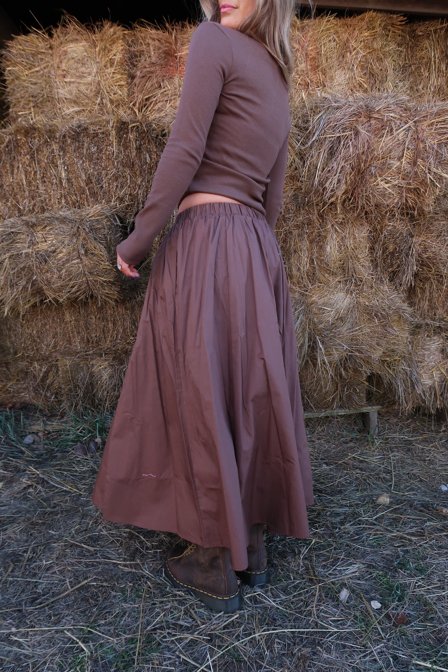 Walnut Midi Skirt