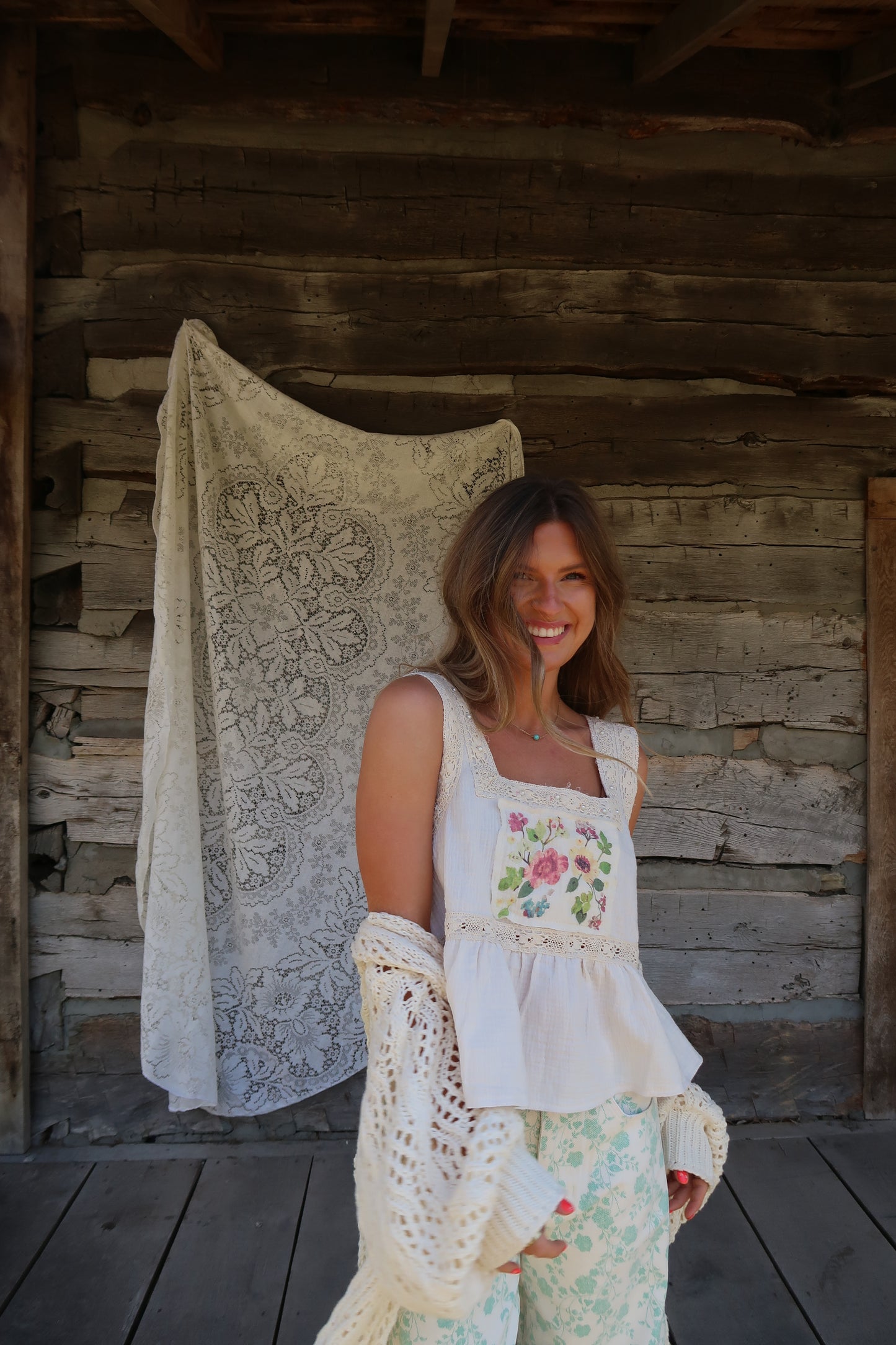 Andi Cream Babydoll Tank