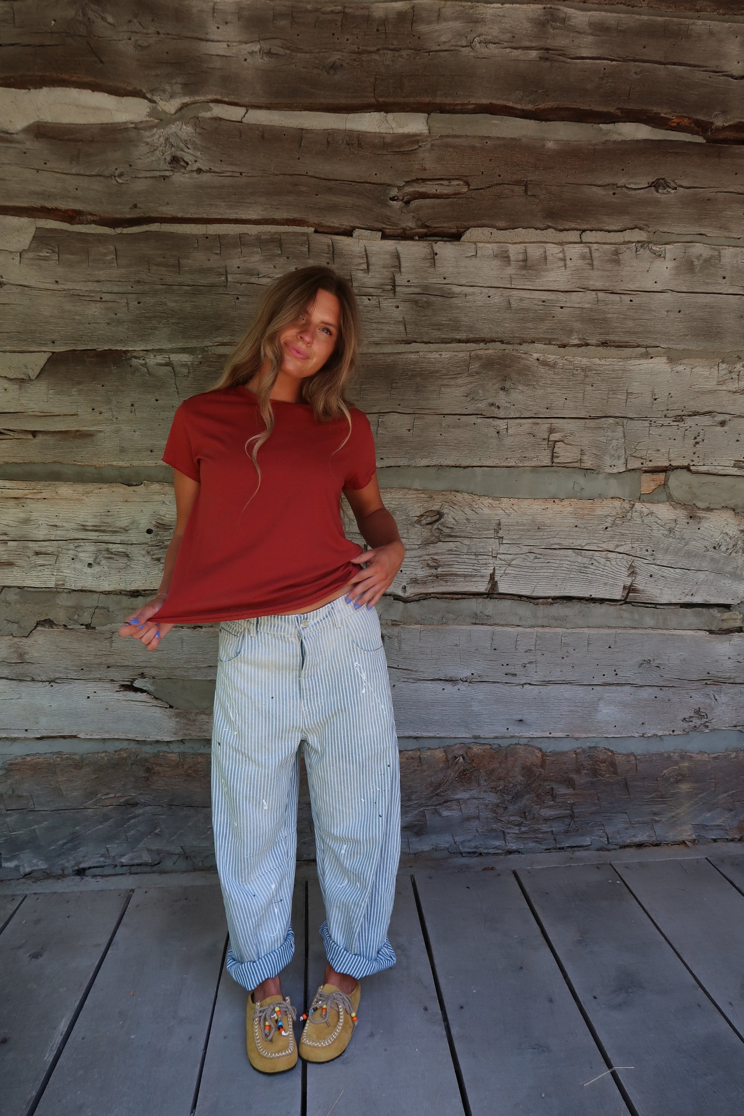 Brick Washed Boxy Cotton Tee