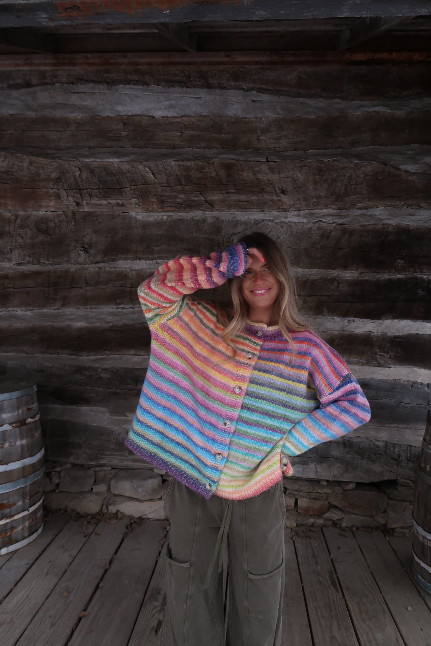 Crisp Air Stripe Cardigan