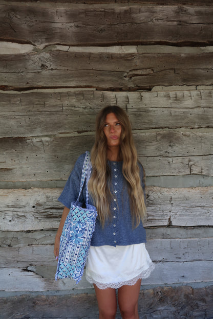Sunday Ruffle Quilted Tote Bag