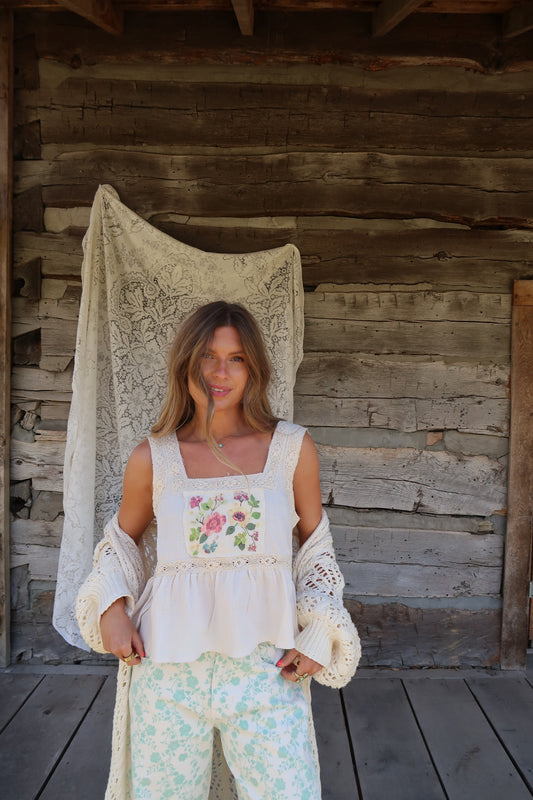 Andi Cream Babydoll Tank