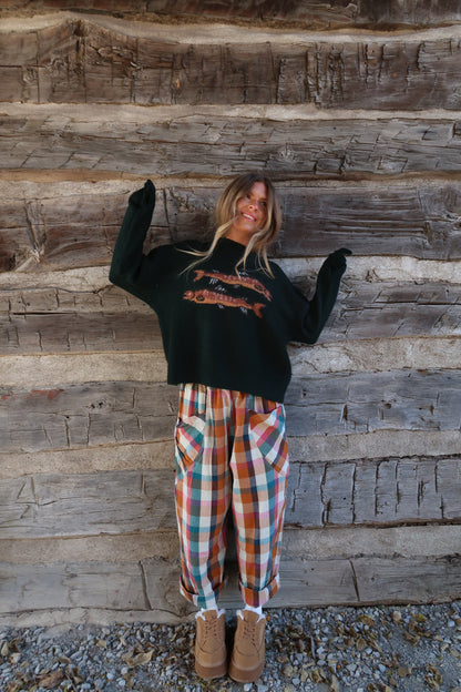 Plaid Crisp Linen Pants