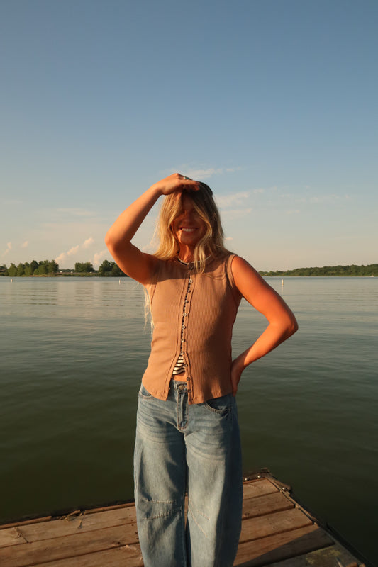 Driftwood Button Tank