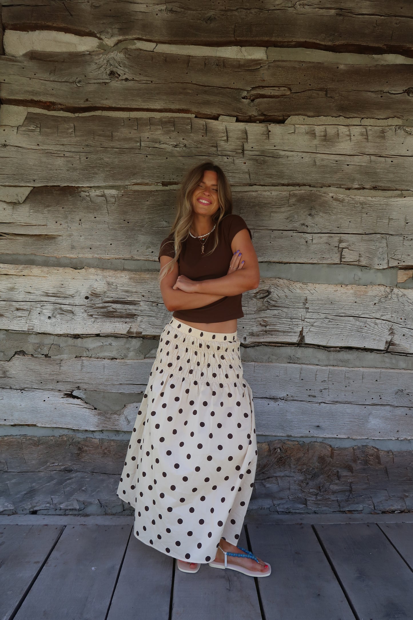 Sandstone Dot Maxi Skirt
