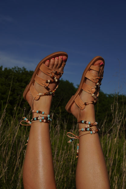 Tide Beaded Lace Up Sandal