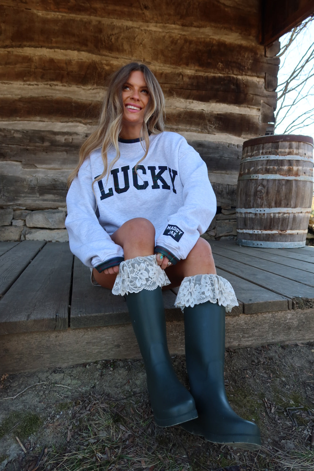 Lucky Plaid Mockneck