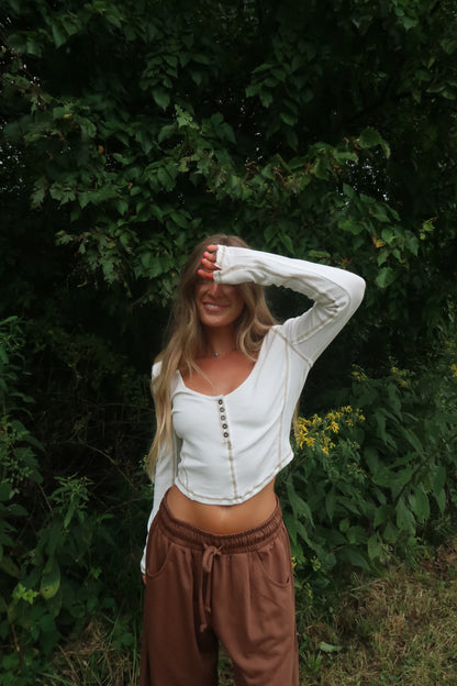 Vanilla Ice Cream Crop Long Sleeve