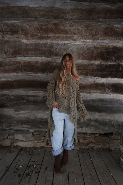 Gypsy  high low crochet sweater