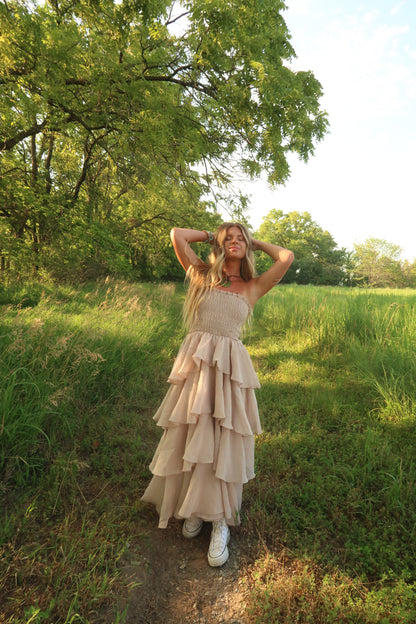 First Love Ruffle Maxi dress