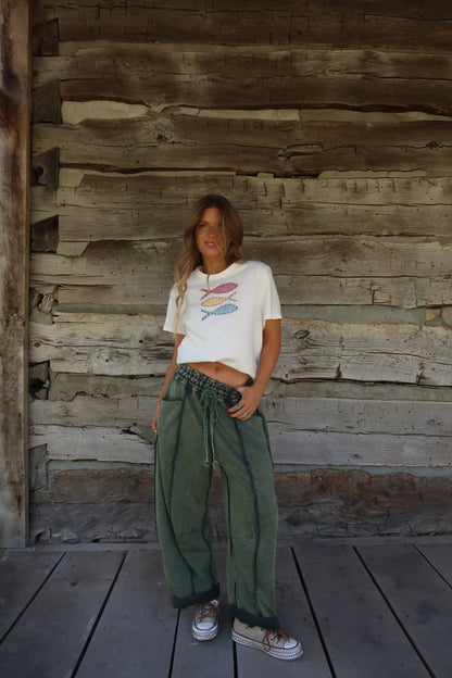 Gone Fishing Patchwork Tee