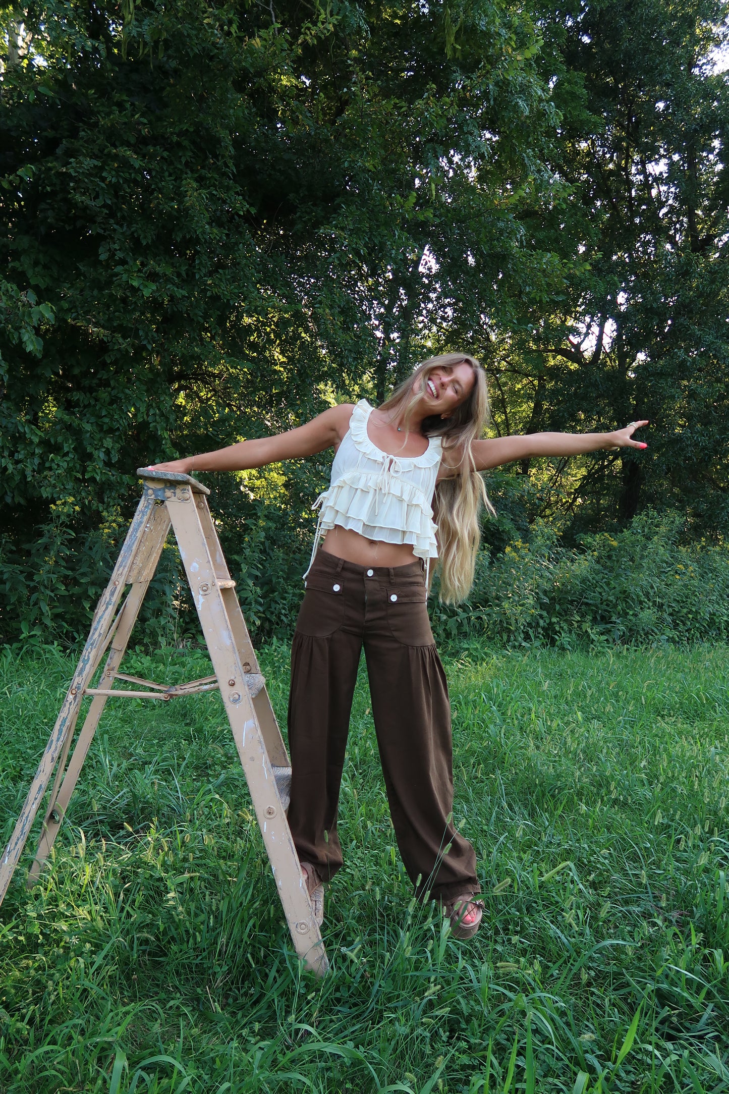 Brown Cute as a Button Jean