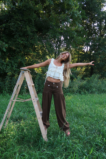 Brown Cute as a Button Jean