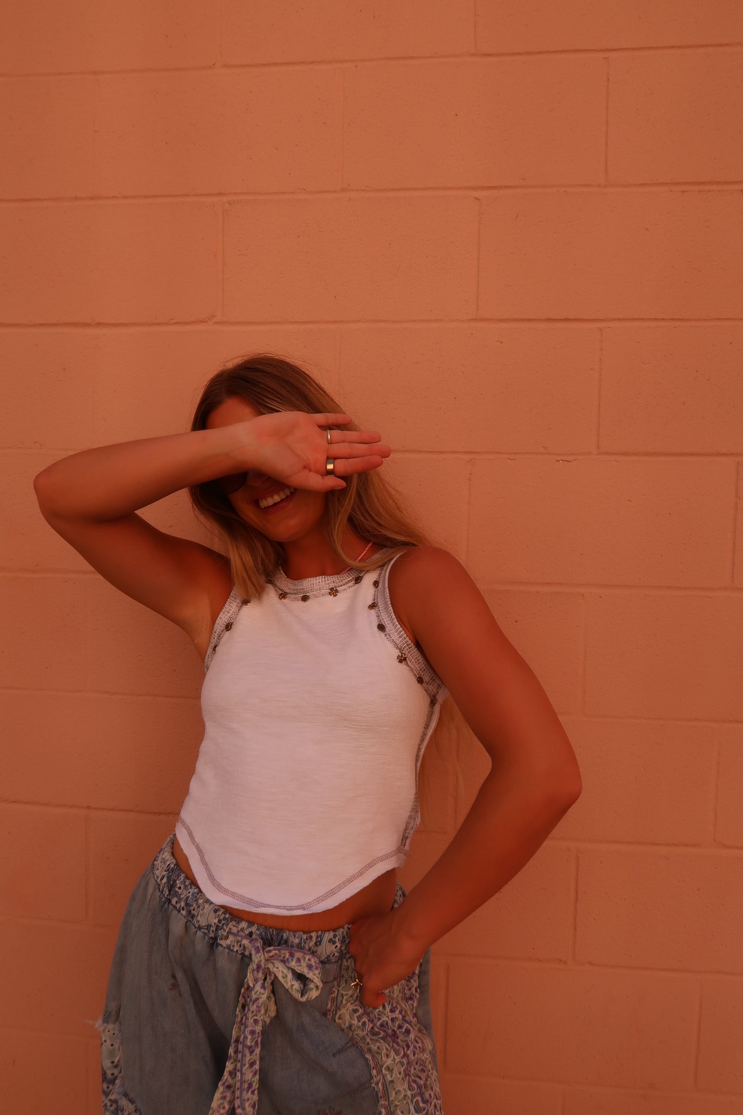 Ivory Studded Tank