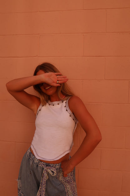 Ivory Studded Tank