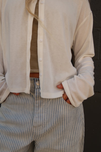 Dove Button Front Cardi