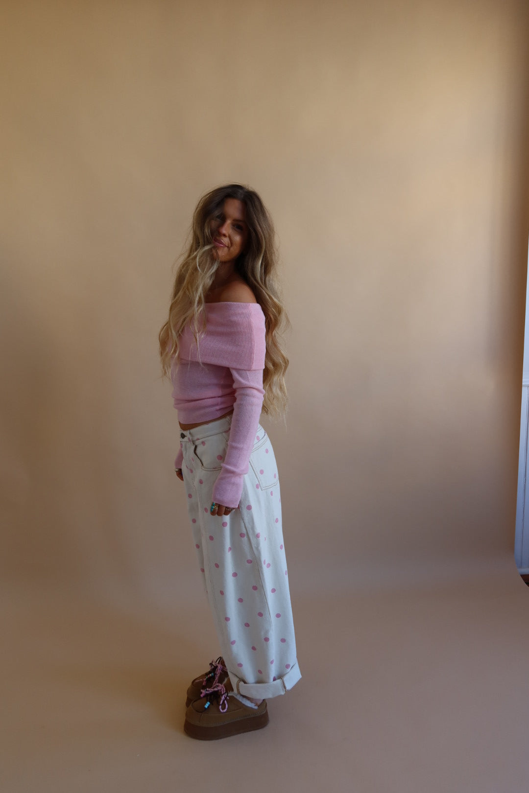 Pink Frosting Off the Shoulder Top