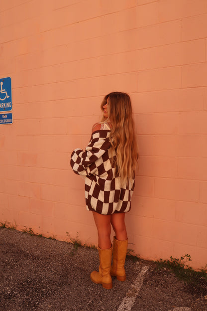 Teddy Bear Check Cardigan