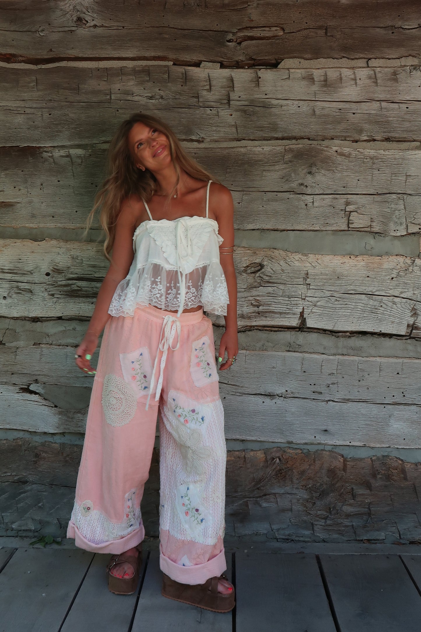 Peach Petal Patchwork Pant