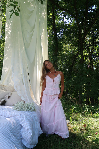 In No Hurry Pink Maxi Skirt