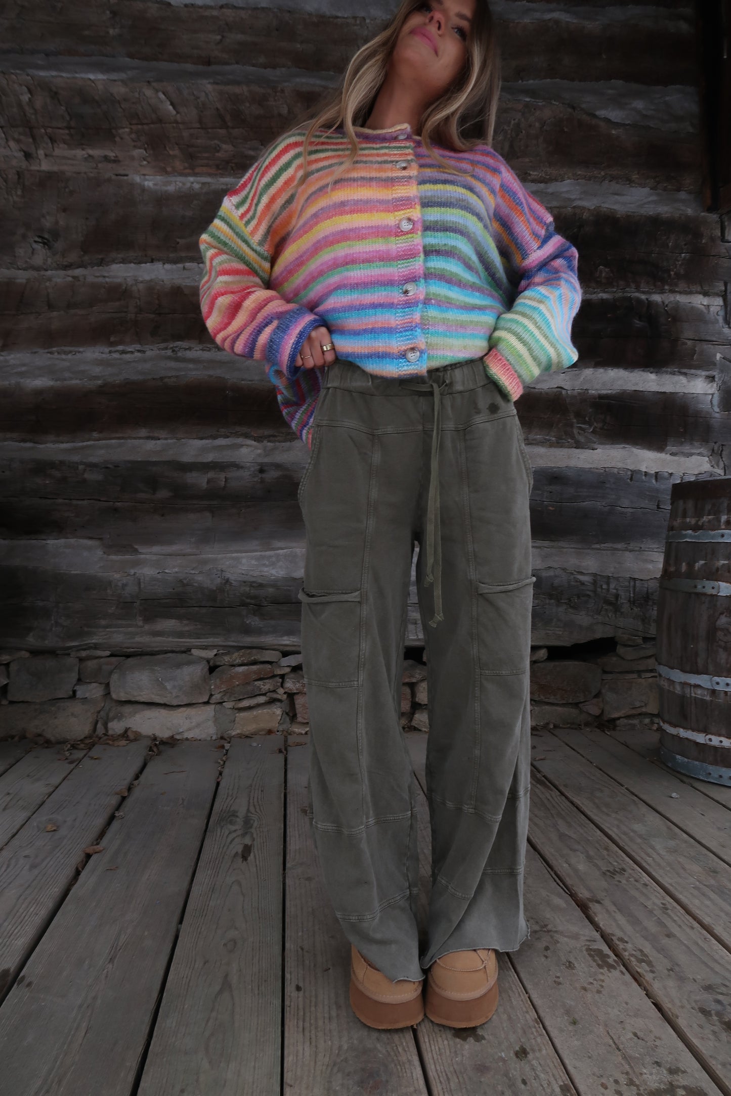 Deep Moss Wide Leg Pant