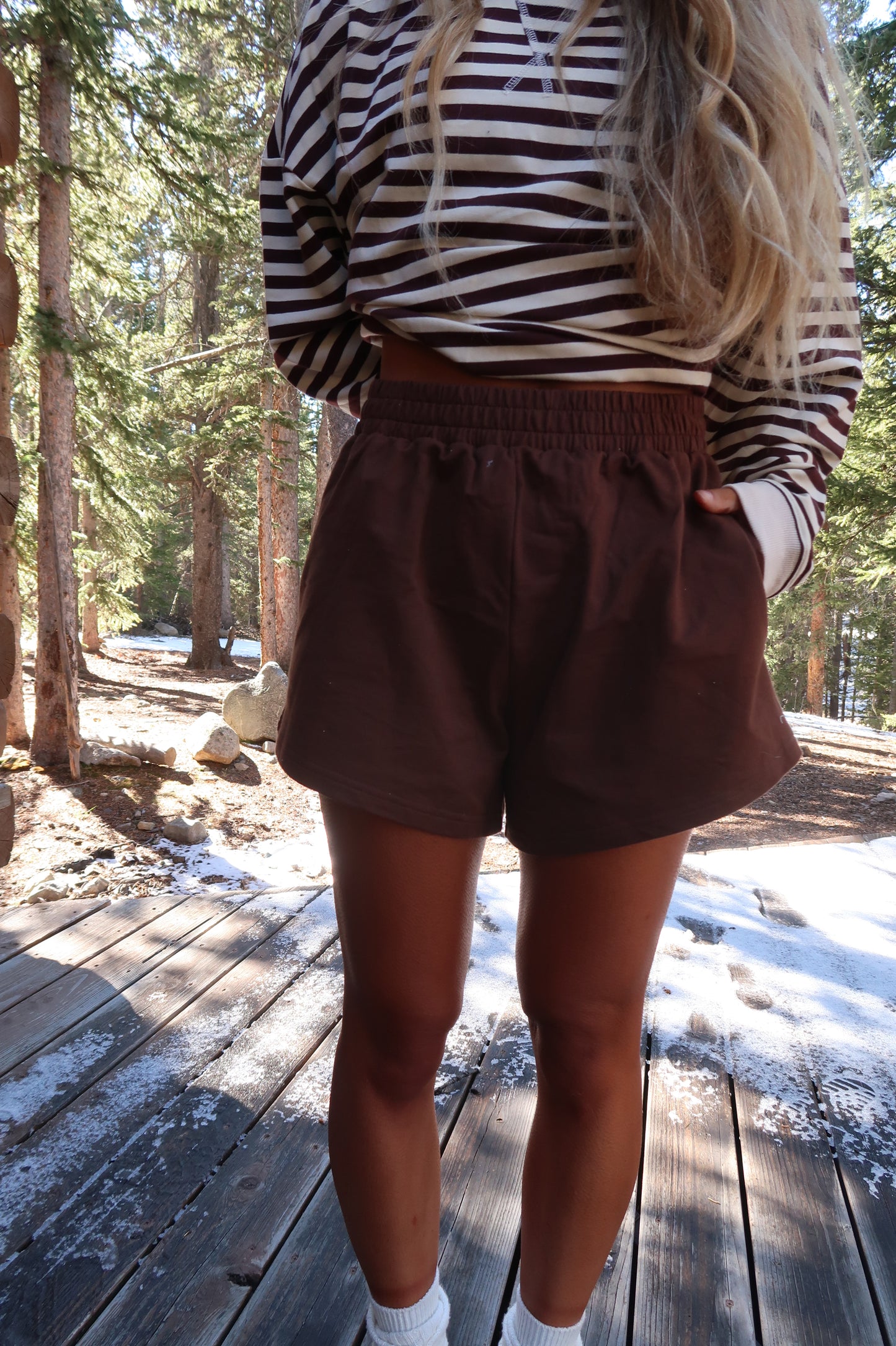 Brown Relaxed Sweat Shorts