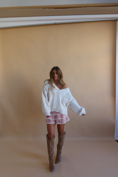 Frosted Love V Neck Sweater