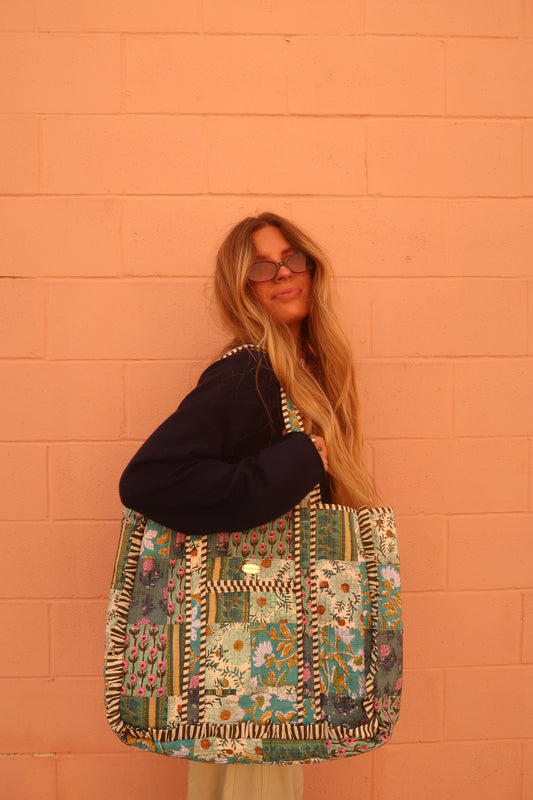 Josi Ruffle Quilted Tote Bag