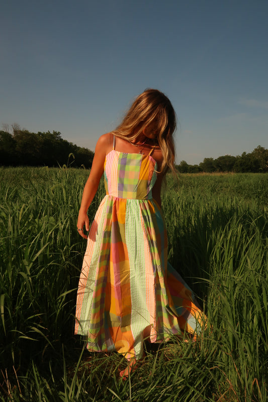 Fancy Nancy plaid maxi dress