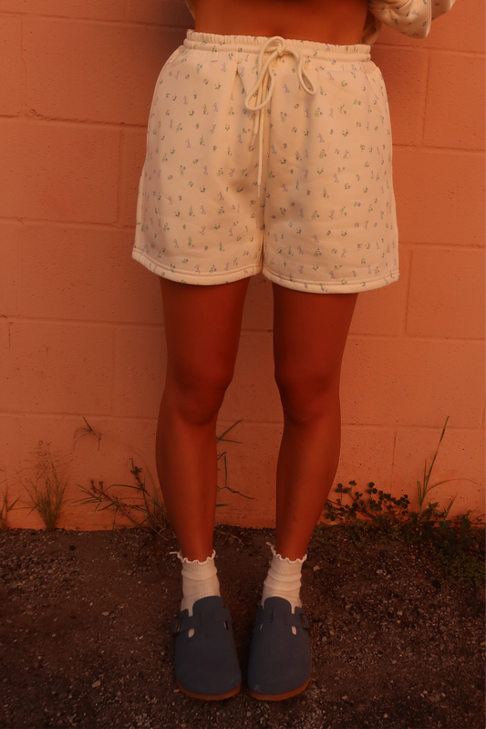 Blue Ditsy Cloud Shorts
