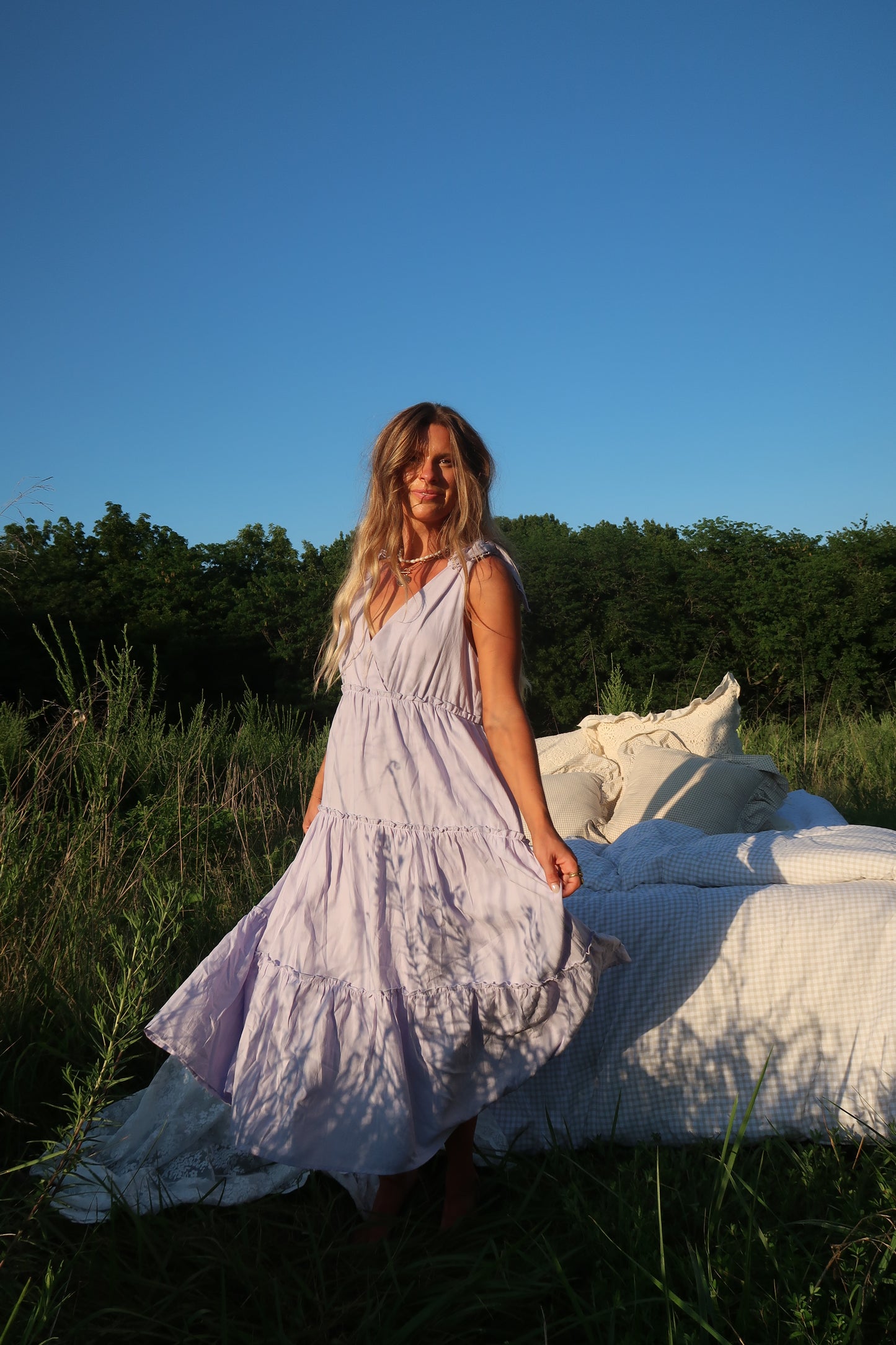 Fresh Lavender Tiered Dress