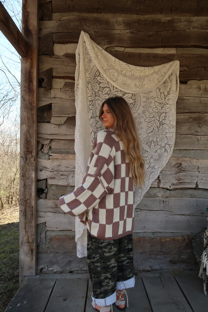 Mink Check Cardi