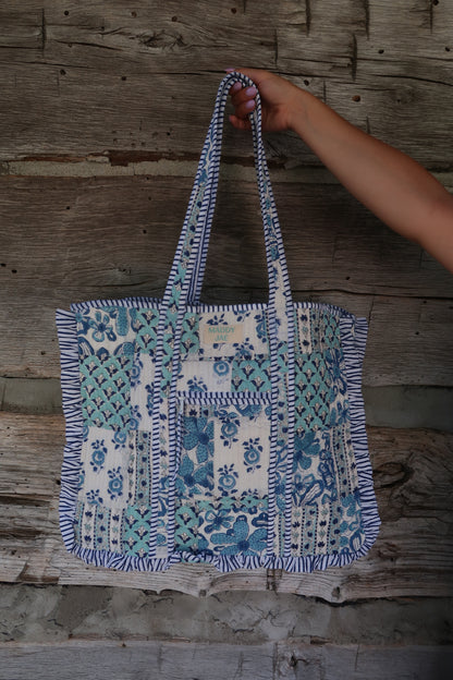 Sunday Ruffle Quilted Tote Bag