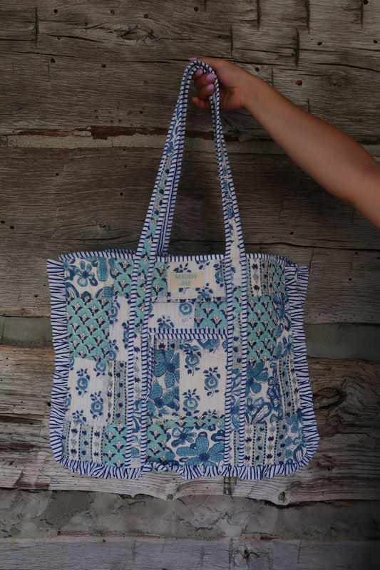 Sunday Ruffle Quilted Tote Bag